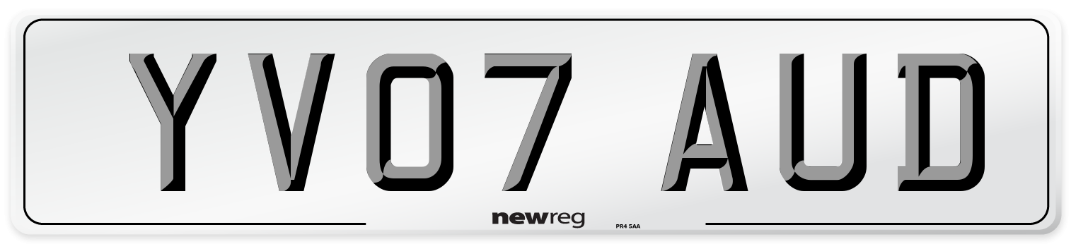 YV07 AUD Number Plate from New Reg